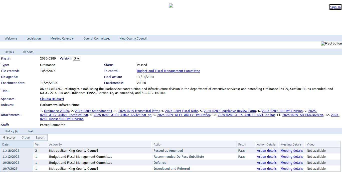 King County - File #: 2025-0289